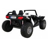 JOKO Veľké Elektrické autíčko BUGGY 4x4 Clash 24V, FM rádio, DVOJMIESTNE Kožené sedadlo, NOSNOSŤ 60KG, penové kolesá, biele
