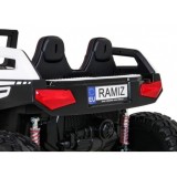 JOKO Veľké Elektrické autíčko BUGGY 4x4 Clash 24V, FM rádio, DVOJMIESTNE Kožené sedadlo, NOSNOSŤ 60KG, penové kolesá, biele