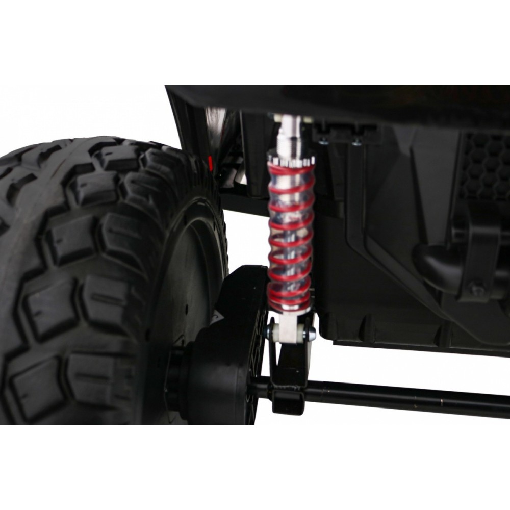 JOKO Veľké Elektrické autíčko BUGGY 4x4 Clash 24V, FM rádio, DVOJMIESTNE Kožené sedadlo, NOSNOSŤ 60KG, penové kolesá, biele