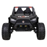 JOKO Veľké Elektrické autíčko BUGGY 4x4 Clash 24V, FM rádio, DVOJMIESTNE Kožené sedadlo, NOSNOSŤ 60KG, penové kolesá, čierne