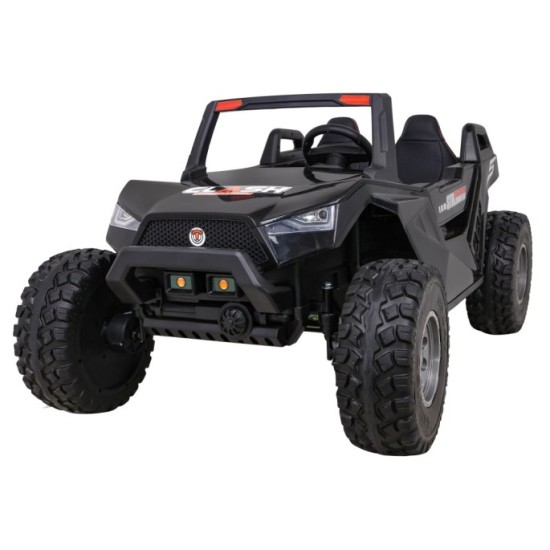 JOKO Veľké Elektrické autíčko BUGGY 4x4 Clash 24V, FM rádio, DVOJMIESTNE Kožené sedadlo, NOSNOSŤ 60KG, penové kolesá, čierne