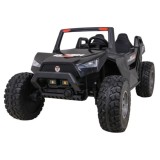 JOKO Veľké Elektrické autíčko BUGGY 4x4 Clash 24V, FM rádio, DVOJMIESTNE Kožené sedadlo, NOSNOSŤ 60KG, penové kolesá, čierne