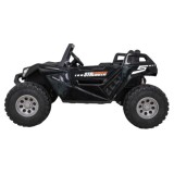 JOKO Veľké Elektrické autíčko BUGGY 4x4 Clash 24V, FM rádio, DVOJMIESTNE Kožené sedadlo, NOSNOSŤ 60KG, penové kolesá, čierne