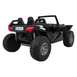 JOKO Veľké Elektrické autíčko BUGGY 4x4 Clash 24V, FM rádio, DVOJMIESTNE Kožené sedadlo, NOSNOSŤ 60KG, penové kolesá, čierne