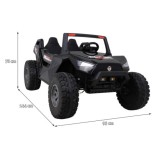 JOKO Veľké Elektrické autíčko BUGGY 4x4 Clash 24V, FM rádio, DVOJMIESTNE Kožené sedadlo, NOSNOSŤ 60KG, penové kolesá, čierne