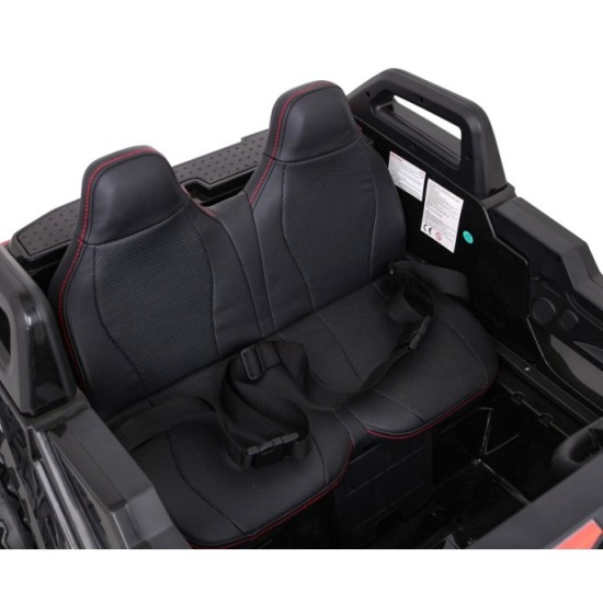 JOKO Veľké Elektrické autíčko BUGGY 4x4 Clash 24V, FM rádio, DVOJMIESTNE Kožené sedadlo, NOSNOSŤ 60KG, penové kolesá, čierne