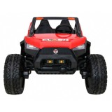 JOKO Veľké Elektrické autíčko BUGGY 4x4 Clash 24V, FM rádio, DVOJMIESTNE Kožené sedadlo, NOSNOSŤ 60KG, penové kolesá, červené
