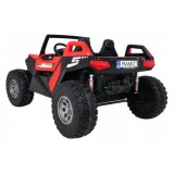 JOKO Veľké Elektrické autíčko BUGGY 4x4 Clash 24V, FM rádio, DVOJMIESTNE Kožené sedadlo, NOSNOSŤ 60KG, penové kolesá, červené