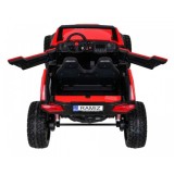 JOKO Veľké Elektrické autíčko BUGGY 4x4 Clash 24V, FM rádio, DVOJMIESTNE Kožené sedadlo, NOSNOSŤ 60KG, penové kolesá, červené