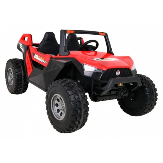 JOKO Veľké Elektrické autíčko BUGGY 4x4 Clash 24V, FM rádio, DVOJMIESTNE Kožené sedadlo, NOSNOSŤ 60KG, penové kolesá, červené