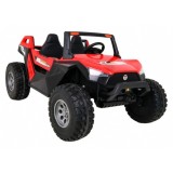 JOKO Veľké Elektrické autíčko BUGGY 4x4 Clash 24V, FM rádio, DVOJMIESTNE Kožené sedadlo, NOSNOSŤ 60KG, penové kolesá, červené