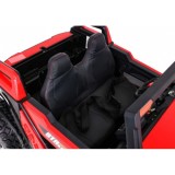 JOKO Veľké Elektrické autíčko BUGGY 4x4 Clash 24V, FM rádio, DVOJMIESTNE Kožené sedadlo, NOSNOSŤ 60KG, penové kolesá, červené