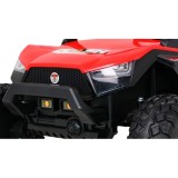 JOKO Veľké Elektrické autíčko BUGGY 4x4 Clash 24V, FM rádio, DVOJMIESTNE Kožené sedadlo, NOSNOSŤ 60KG, penové kolesá, červené