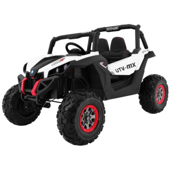 JOKO Elektrické autíčko Buggy 4x4 SuperStar, MP4 LCD displej, Penové kolesá, Dvojmiestne kožené sedadlo, USB, biele