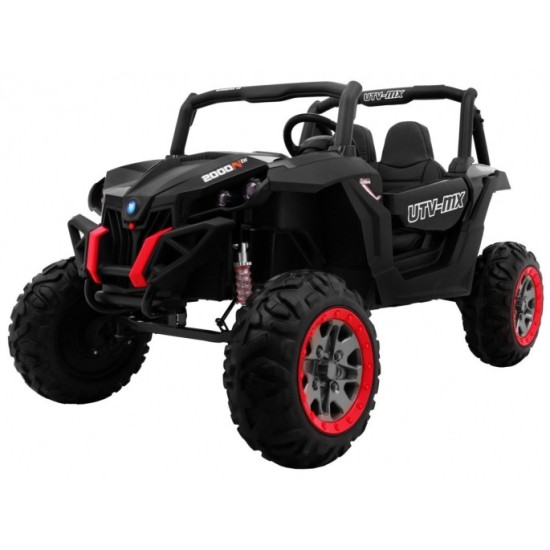 JOKO Elektrické autíčko Buggy 4x4 SuperStar, MP4 LCD displej, Penové kolesá, Dvojmiestne kožené sedadlo, USB, čierne