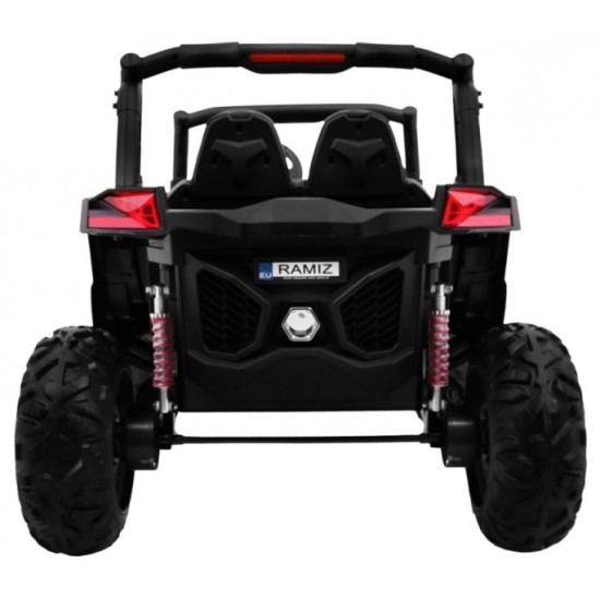 JOKO Elektrické autíčko Buggy 4x4 SuperStar, MP4 LCD displej, Penové kolesá, Dvojmiestne kožené sedadlo, USB, čierne
