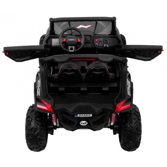 JOKO Elektrické autíčko Buggy 4x4 SuperStar, MP4 LCD displej, Penové kolesá, Dvojmiestne kožené sedadlo, USB, čierne