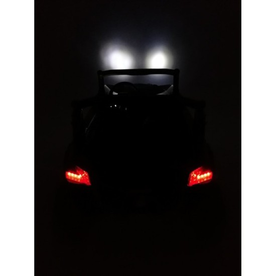 JOKO Elektrické autíčko Buggy 4x4 SuperStar, MP4 LCD displej, Penové kolesá, Dvojmiestne kožené sedadlo, USB, čierne