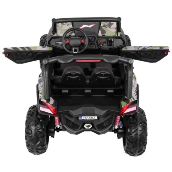 JOKO Elektrické autíčko Buggy 4x4 SuperStar, MP4 LCD displej, Penové kolesá, Dvojmiestne kožené sedadlo, USB, maskáčové