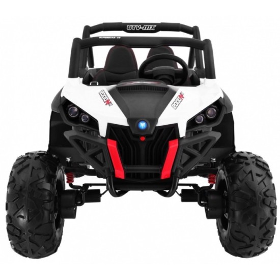 JOKO Elektrické autíčko Buggy 4x4 SuperStar, nosnosť 40kg, Penové kolesá, Dvojmiestne kožené sedadlo, biele