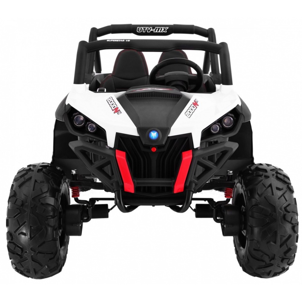 JOKO Elektrické autíčko Buggy 4x4 SuperStar, nosnosť 40kg, Penové kolesá, Dvojmiestne kožené sedadlo, biele