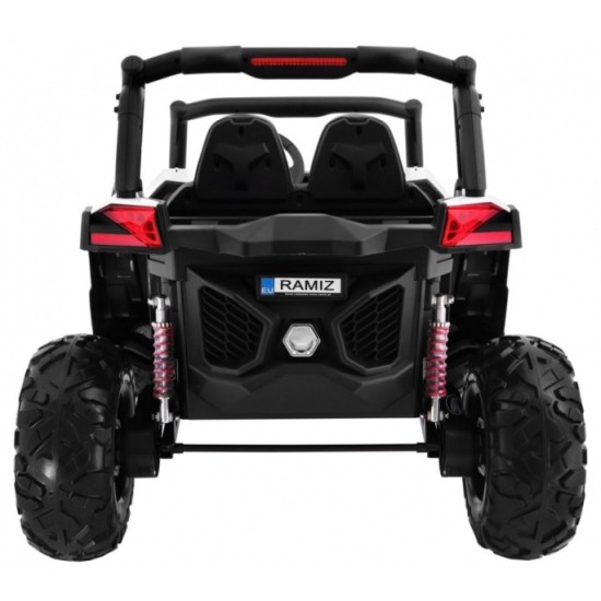 JOKO Elektrické autíčko Buggy 4x4 SuperStar, nosnosť 40kg, Penové kolesá, Dvojmiestne kožené sedadlo, biele