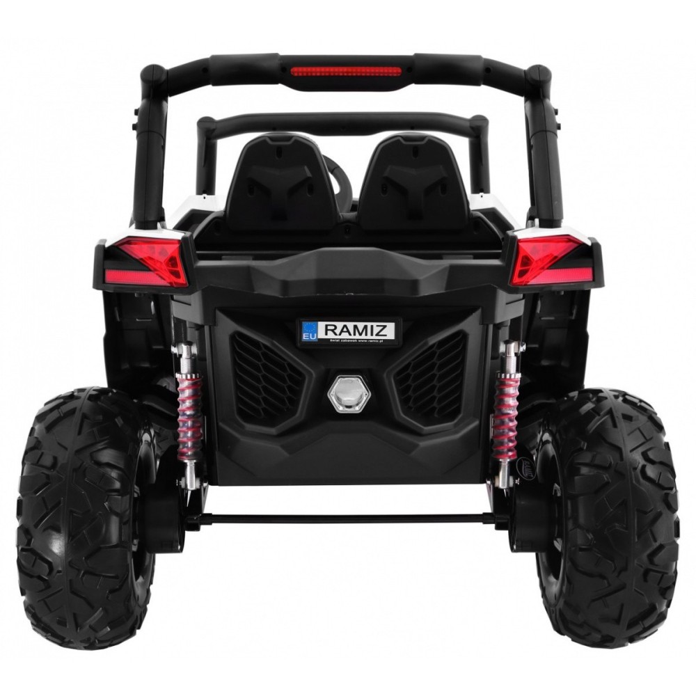 JOKO Elektrické autíčko Buggy 4x4 SuperStar, nosnosť 40kg, Penové kolesá, Dvojmiestne kožené sedadlo, biele