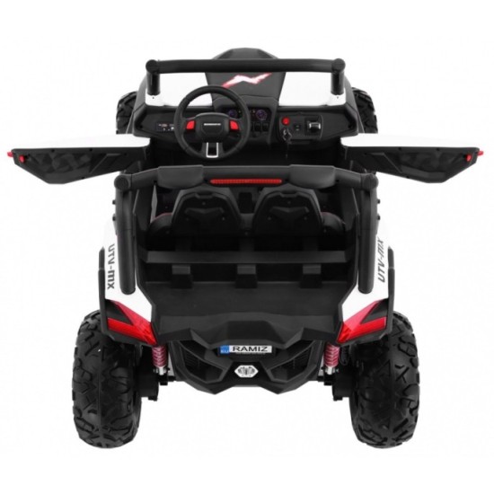 JOKO Elektrické autíčko Buggy 4x4 SuperStar, nosnosť 40kg, Penové kolesá, Dvojmiestne kožené sedadlo, biele