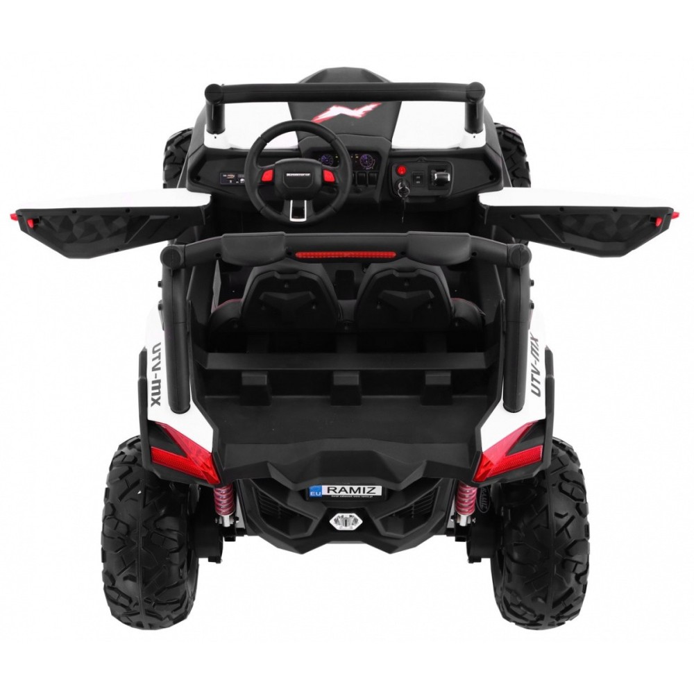 JOKO Elektrické autíčko Buggy 4x4 SuperStar, nosnosť 40kg, Penové kolesá, Dvojmiestne kožené sedadlo, biele