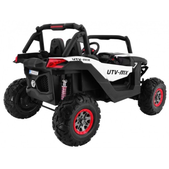 JOKO Elektrické autíčko Buggy 4x4 SuperStar, nosnosť 40kg, Penové kolesá, Dvojmiestne kožené sedadlo, biele