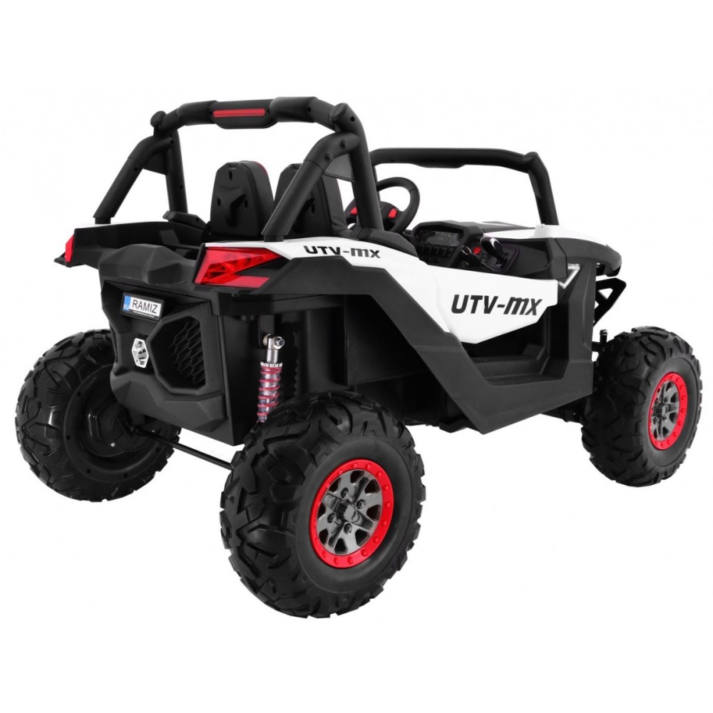 JOKO Elektrické autíčko Buggy 4x4 SuperStar, nosnosť 40kg, Penové kolesá, Dvojmiestne kožené sedadlo, biele