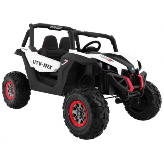 JOKO Elektrické autíčko Buggy 4x4 SuperStar, nosnosť 40kg, Penové kolesá, Dvojmiestne kožené sedadlo, biele
