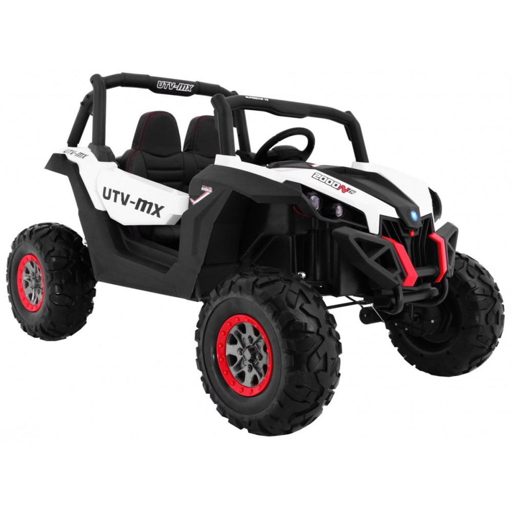 JOKO Elektrické autíčko Buggy 4x4 SuperStar, nosnosť 40kg, Penové kolesá, Dvojmiestne kožené sedadlo, biele