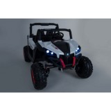 JOKO Elektrické autíčko Buggy 4x4 SuperStar, nosnosť 40kg, Penové kolesá, Dvojmiestne kožené sedadlo, biele