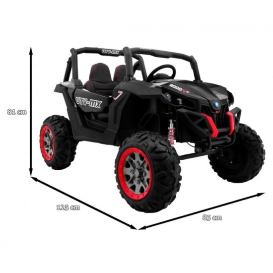 JOKO Elektrické autíčko Buggy 4x4 SuperStar, nosnosť 40kg, Penové kolesá, Dvojmiestne kožené sedadlo, čierne