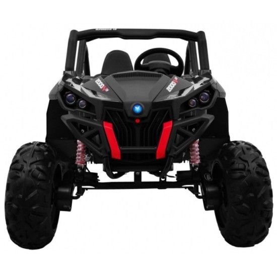 JOKO Elektrické autíčko Buggy 4x4 SuperStar, nosnosť 40kg, Penové kolesá, Dvojmiestne kožené sedadlo, čierne