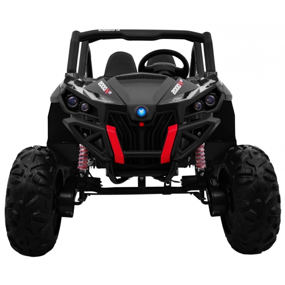 JOKO Elektrické autíčko Buggy 4x4 SuperStar, nosnosť 40kg, Penové kolesá, Dvojmiestne kožené sedadlo, čierne