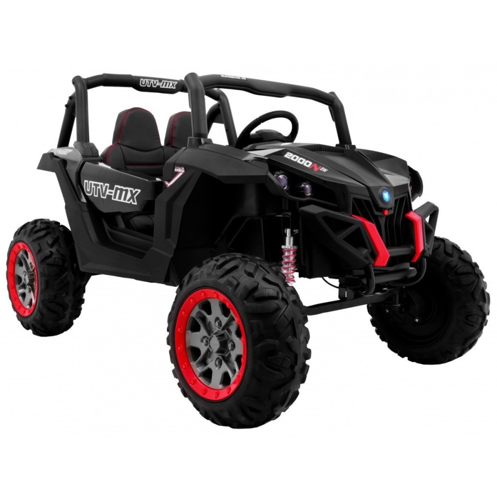 JOKO Elektrické autíčko Buggy 4x4 SuperStar, nosnosť 40kg, Penové kolesá, Dvojmiestne kožené sedadlo, čierne