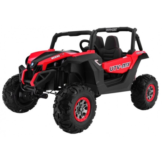 JOKO Elektrické autíčko Buggy 4x4 SuperStar, nosnosť 40kg, Penové kolesá, Dvojmiestne kožené sedadlo, červené
