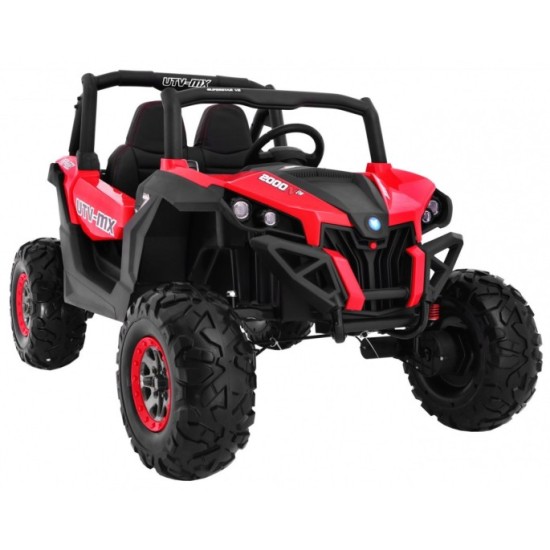 JOKO Elektrické autíčko Buggy 4x4 SuperStar, nosnosť 40kg, Penové kolesá, Dvojmiestne kožené sedadlo, červené