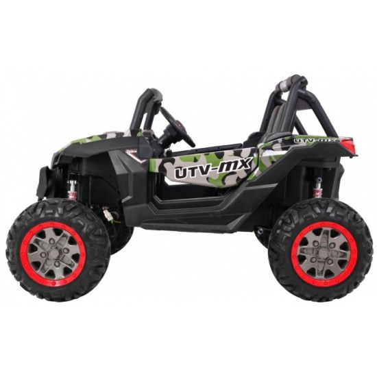 JOKO Elektrické autíčko Buggy 4x4 SuperStar, nosnosť 40kg, Penové kolesá, Dvojmiestne kožené sedadlo, maskáčové