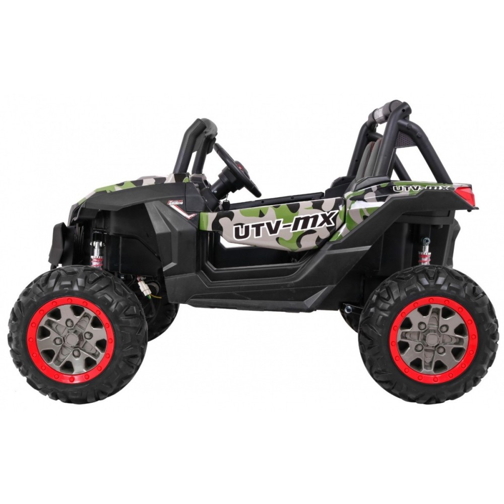 JOKO Elektrické autíčko Buggy 4x4 SuperStar, nosnosť 40kg, Penové kolesá, Dvojmiestne kožené sedadlo, maskáčové