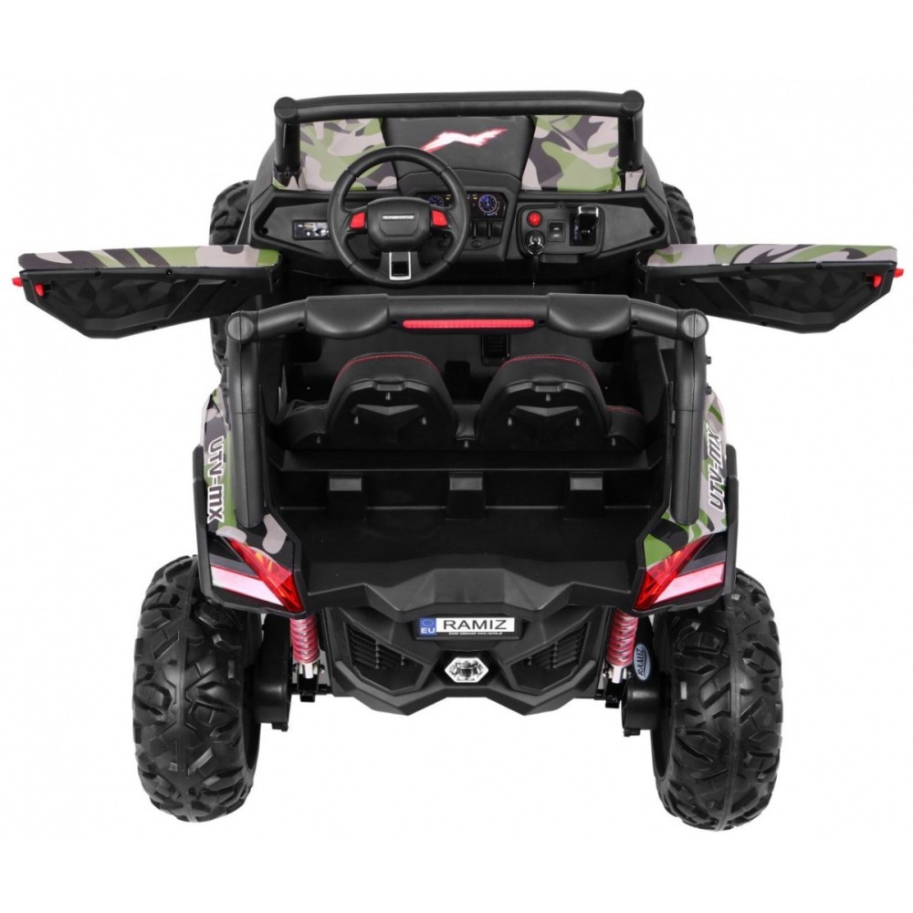 JOKO Elektrické autíčko Buggy 4x4 SuperStar, nosnosť 40kg, Penové kolesá, Dvojmiestne kožené sedadlo, maskáčové