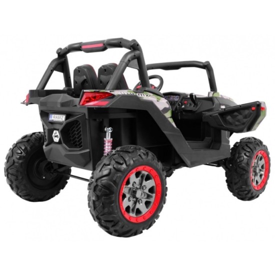 JOKO Elektrické autíčko Buggy 4x4 SuperStar, nosnosť 40kg, Penové kolesá, Dvojmiestne kožené sedadlo, maskáčové