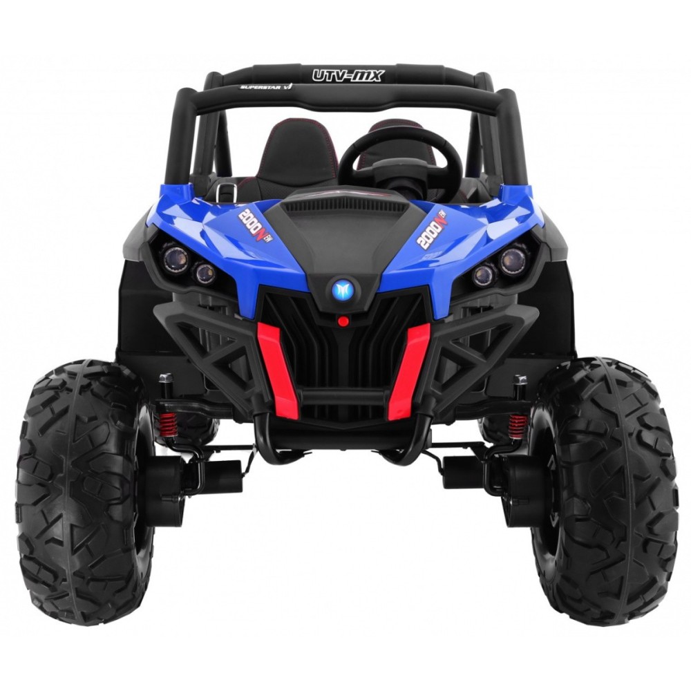 JOKO Elektrické autíčko Buggy 4x4 SuperStar, nosnosť 40kg, Penové kolesá, Dvojmiestne kožené sedadlo, modré