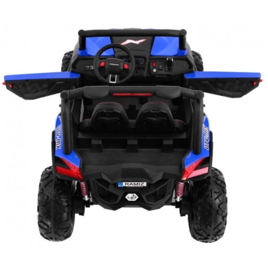 JOKO Elektrické autíčko Buggy 4x4 SuperStar, nosnosť 40kg, Penové kolesá, Dvojmiestne kožené sedadlo, modré