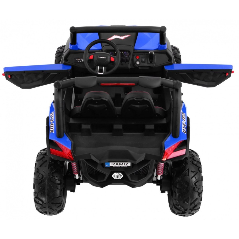JOKO Elektrické autíčko Buggy 4x4 SuperStar, nosnosť 40kg, Penové kolesá, Dvojmiestne kožené sedadlo, modré