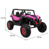 JOKO Elektrické autíčko Buggy 4x4 SuperStar, nosnosť 40kg, Penové kolesá, Dvojmiestne kožené sedadlo, ružové