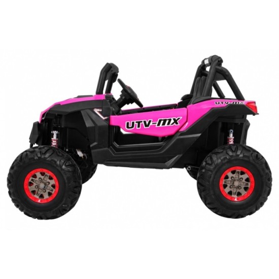 JOKO Elektrické autíčko Buggy 4x4 SuperStar, nosnosť 40kg, Penové kolesá, Dvojmiestne kožené sedadlo, ružové
