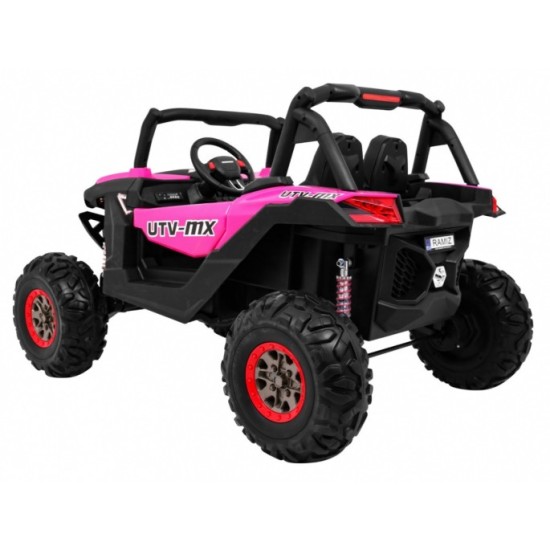 JOKO Elektrické autíčko Buggy 4x4 SuperStar, nosnosť 40kg, Penové kolesá, Dvojmiestne kožené sedadlo, ružové